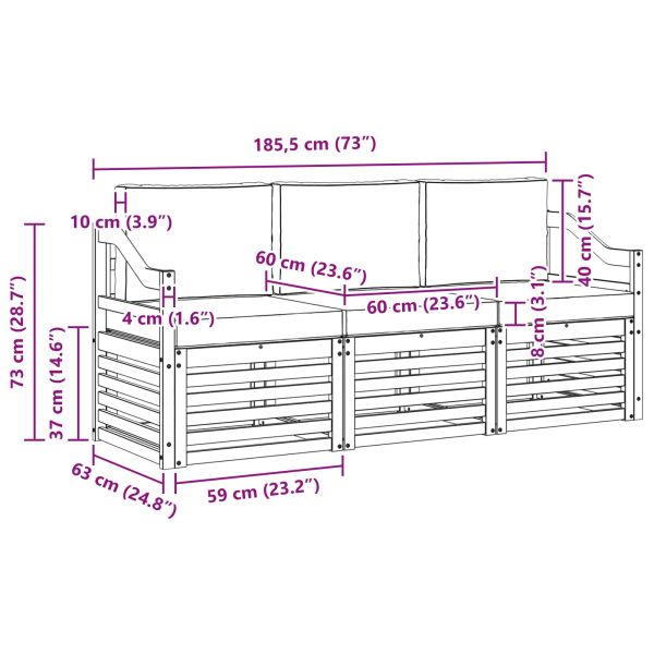 Комплекти дивани с възглавница 3 pcs Натурален и Антрацит