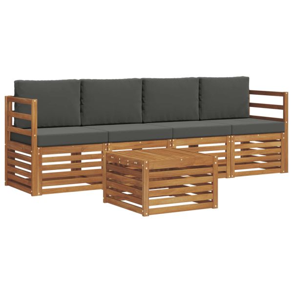 Комплекти дивани с възглавница 5 pcs Натурален и Антрацит