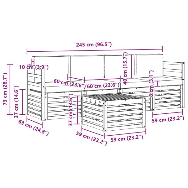 Комплекти дивани с възглавница 5 pcs Натурален и Антрацит