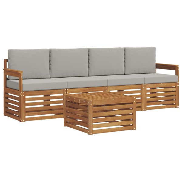 Комплекти дивани с възглавница 5 pcs Естествено и светло сиво