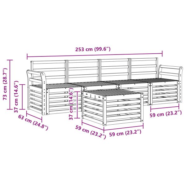 Комплекти дивани Естествен Солидно акациево дърво