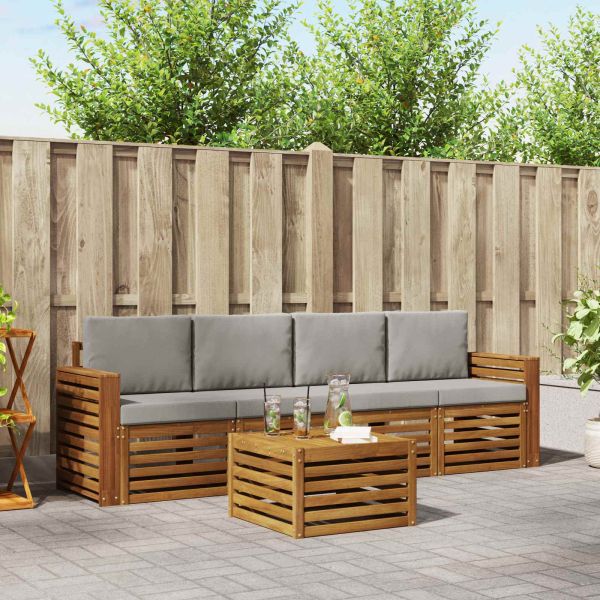 Комплекти дивани с възглавница 5 pcs Естествено и светло сиво