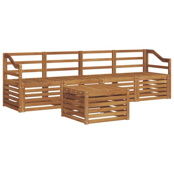 Комплекти дивани 5 pcs Естествен Солидно акациево дърво