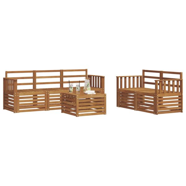 Комплекти дивани 6 pcs Естествен Солидно акациево дърво