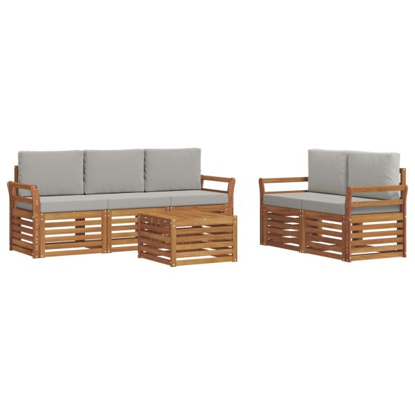 Комплекти дивани с възглавница 6 pcs Естествено и светло сиво