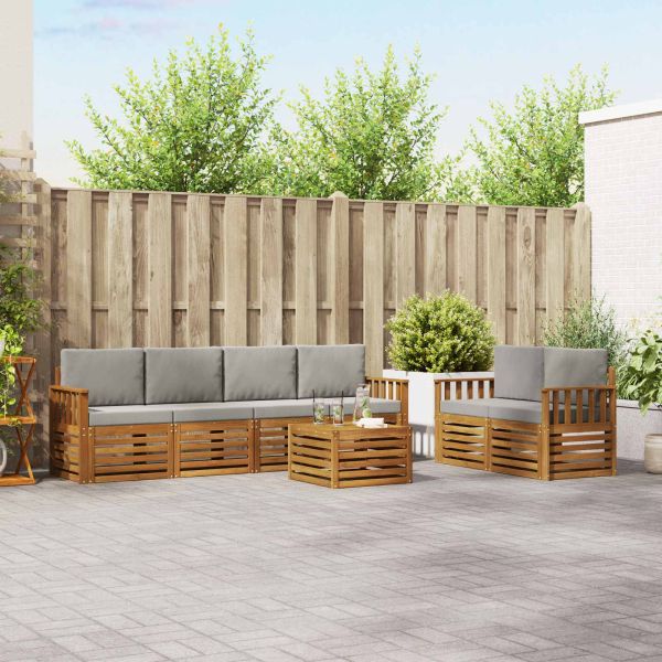 Комплекти дивани с възглавница 7 pcs Естествено и светло сиво