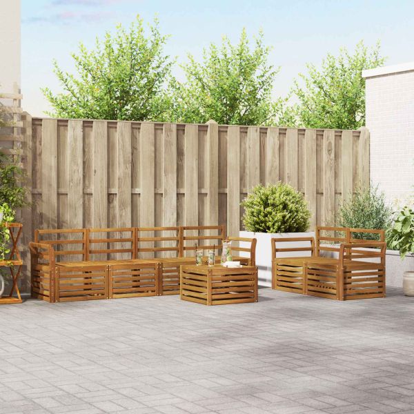 Комплекти дивани 7 pcs Естествен Солидно акациево дърво