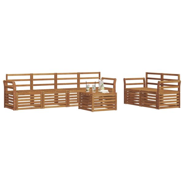 Комплекти дивани 7 pcs Естествен Солидно акациево дърво