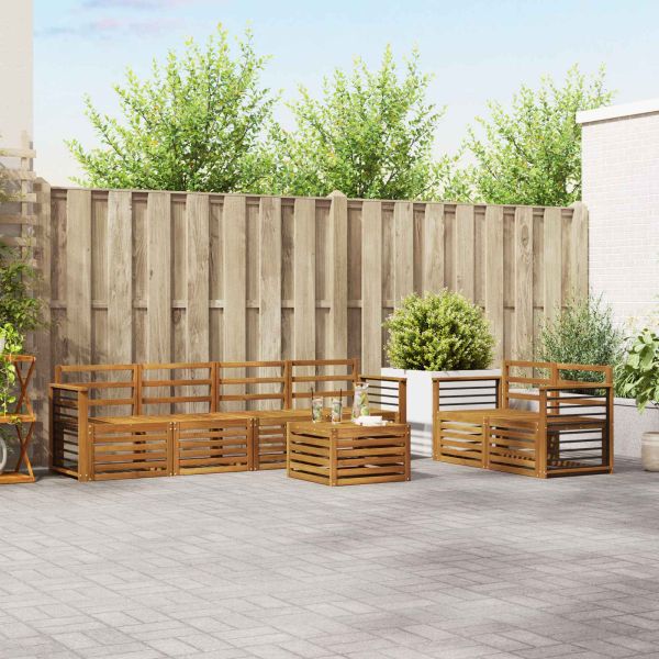 Комплекти дивани 7 pcs Естествен Солидно акациево дърво