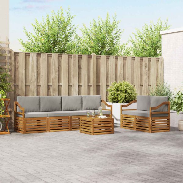 Комплекти дивани с възглавница 7 pcs Естествено и светло сиво