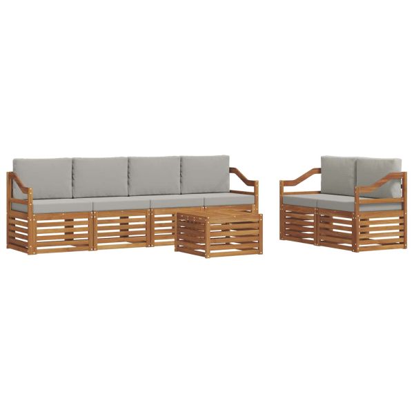 Комплекти дивани с възглавница 7 pcs Естествено и светло сиво