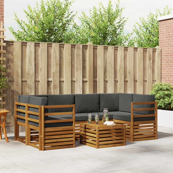 Комплекти дивани с възглавница 7 pcs Натурален и Антрацит