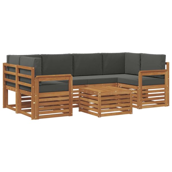 Комплекти дивани с възглавница 7 pcs Натурален и Антрацит