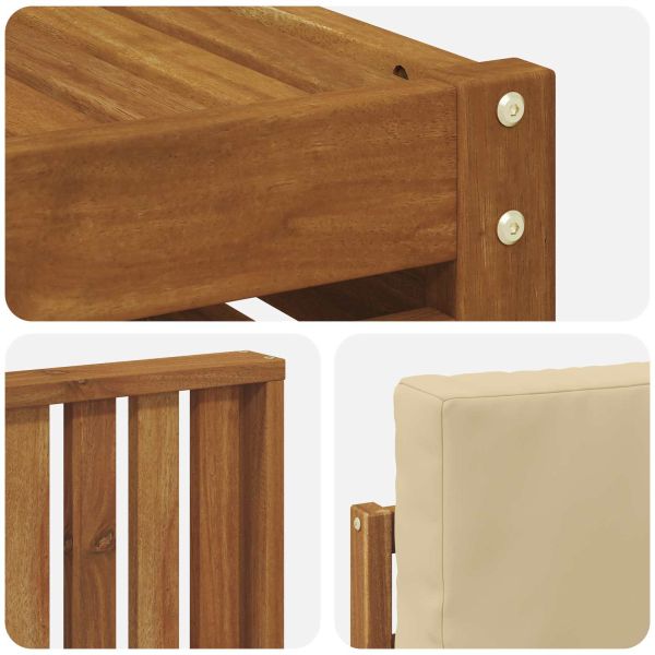 Комплекти дивани 7 pcs Натурален и Бежов Солидно акациево дърво