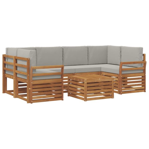 Комплекти дивани с възглавница 7 pcs Естествено и светло сиво