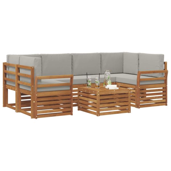 Комплекти дивани с възглавница 7 pcs Естествено и светло сиво