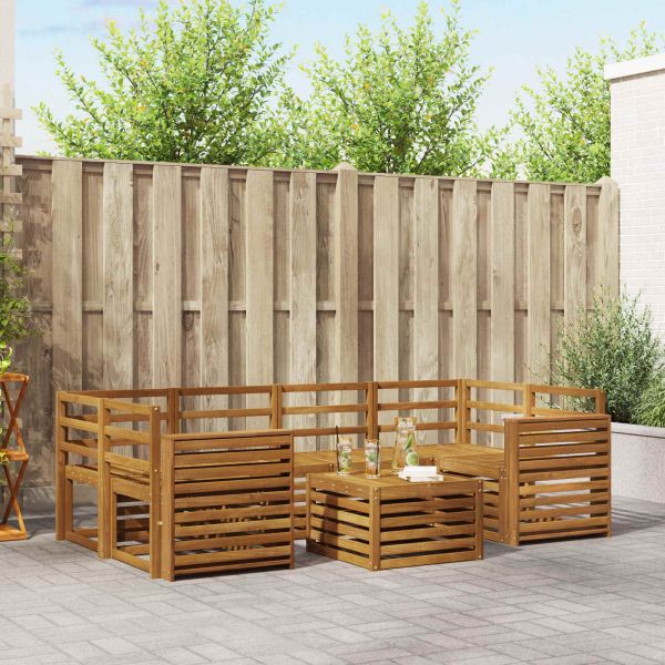 Комплекти дивани 7 pcs Естествен Солидно акациево дърво