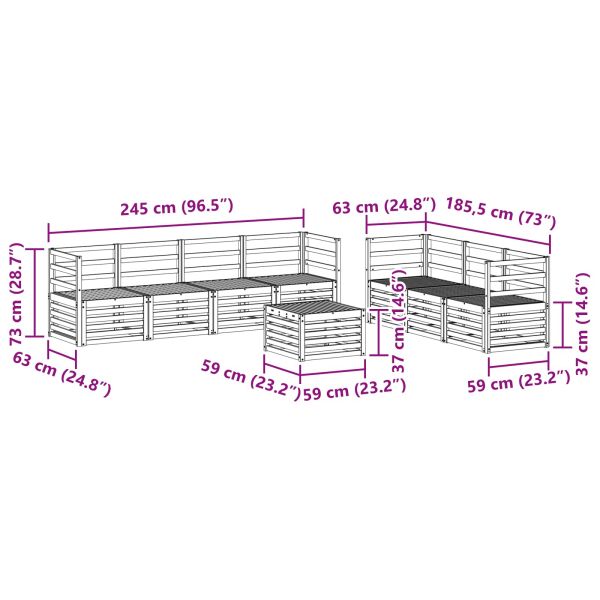 Комплекти дивани 8 pcs Естествен Солидно акациево дърво