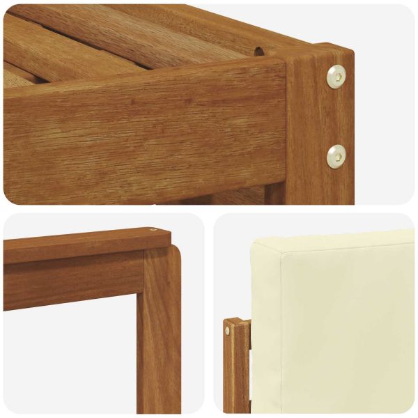 Комплекти дивани 8 pcs Натурален и Крема Солидно акациево дърво