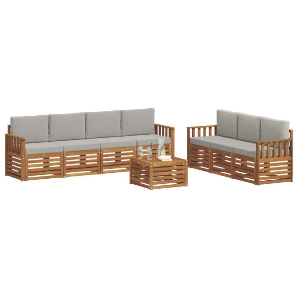 Комплекти дивани с възглавница 8 pcs Естествено и светло сиво