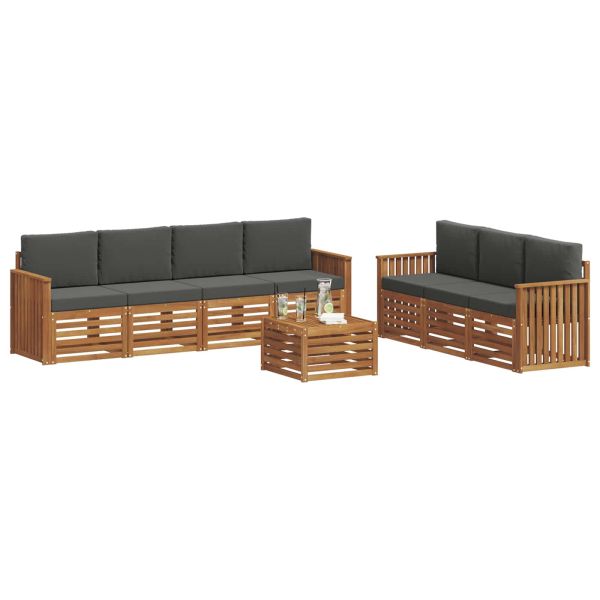 Комплекти дивани с възглавница 8 pcs Натурален и Антрацит