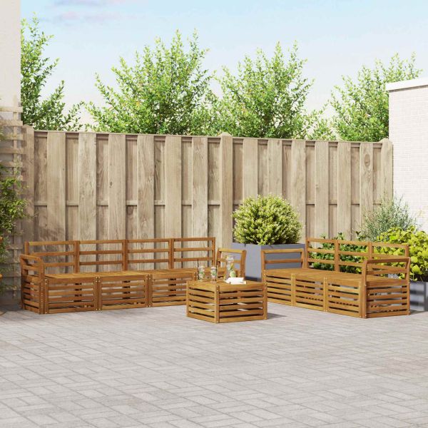 Комплекти дивани 8 pcs Естествен Солидно акациево дърво