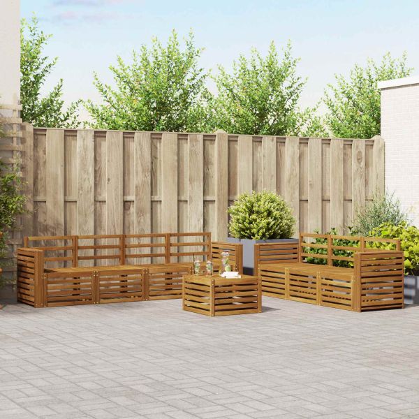 Комплекти дивани 8 pcs Естествен Солидно акациево дърво