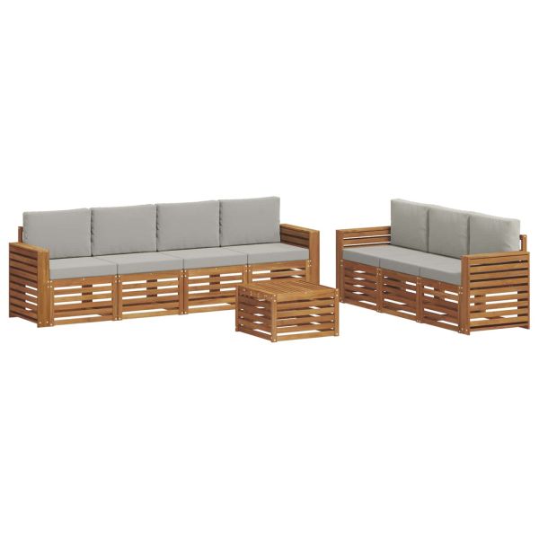 Комплекти дивани с възглавница 8 pcs Естествено и светло сиво