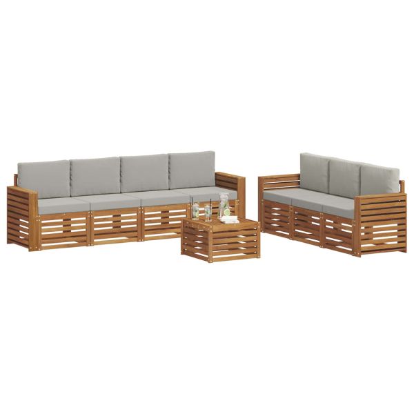 Комплекти дивани с възглавница 8 pcs Естествено и светло сиво