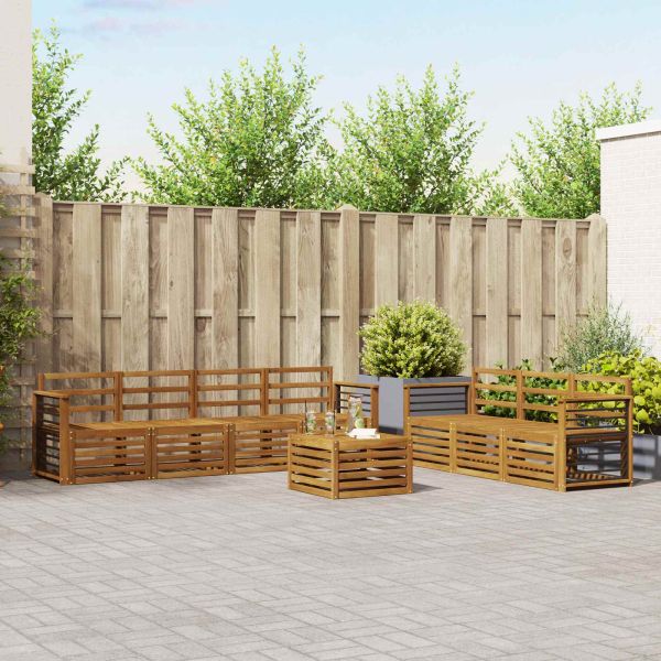 Комплекти дивани 8 pcs Естествен Солидно акациево дърво