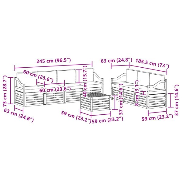 Комплекти дивани с възглавница 8 pcs Естествено и светло сиво
