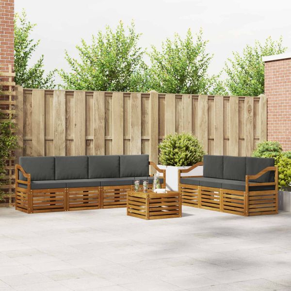 Комплекти дивани с възглавница 8 pcs Натурален и Антрацит