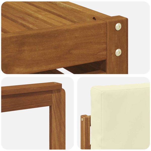 Комплекти дивани 8 pcs Натурален и Крема Солидно акациево дърво