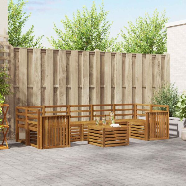 Комплекти дивани 8 pcs Естествен Солидно акациево дърво