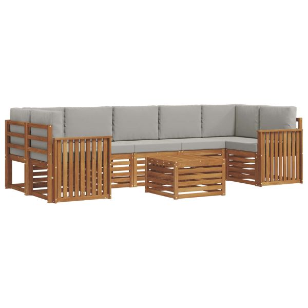 Комплекти дивани с възглавница 8 pcs Естествено и светло сиво