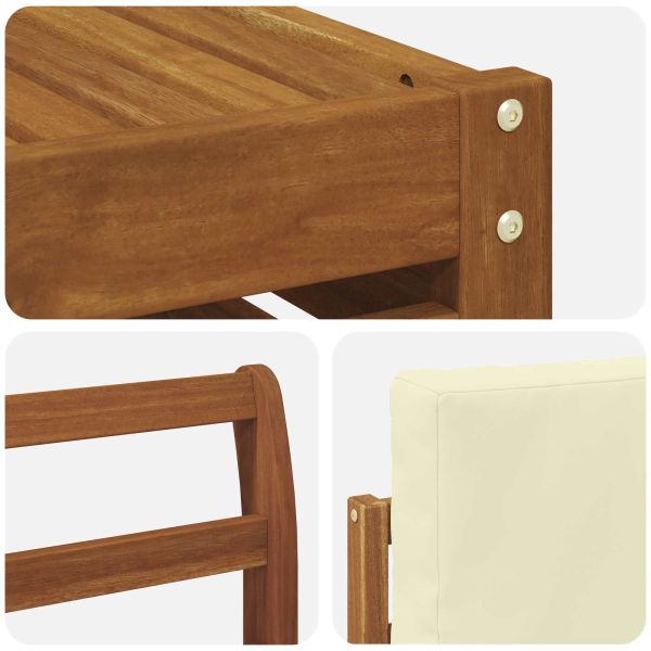 Комплекти дивани 8 pcs Натурален и Крема Солидно акациево дърво