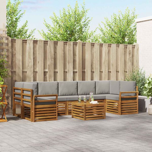 Комплекти дивани с възглавница 8 pcs Естествено и светло сиво