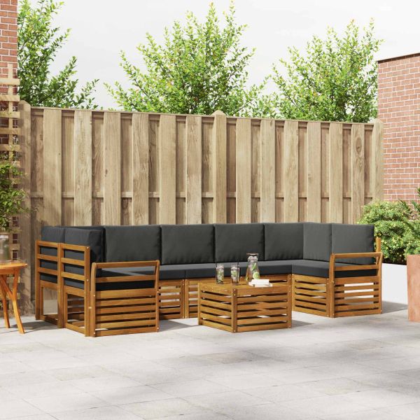 Комплекти дивани с възглавница 8 pcs Натурален и Антрацит