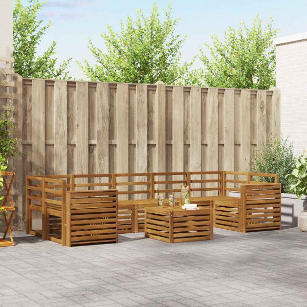 Комплекти дивани 8 pcs Естествен Солидно акациево дърво