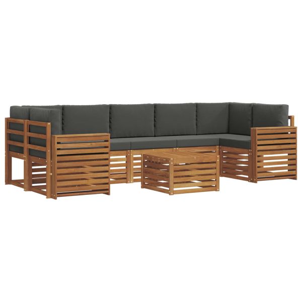 Комплекти дивани с възглавница 8 pcs Натурален и Антрацит