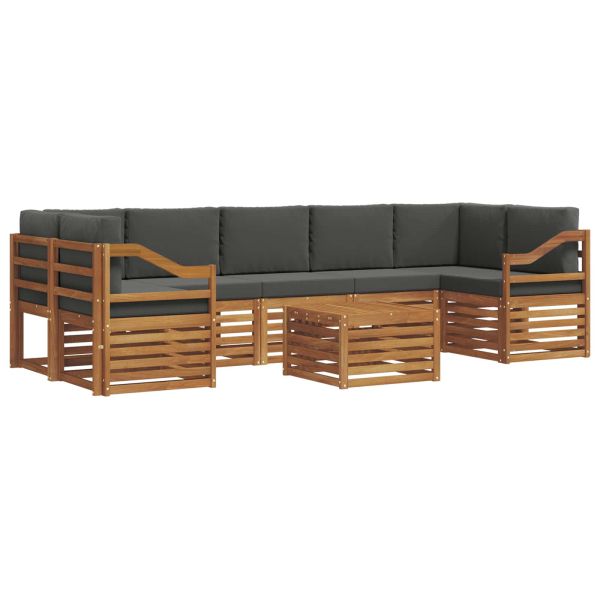 Комплекти дивани с възглавница 8 pcs Натурален и Антрацит