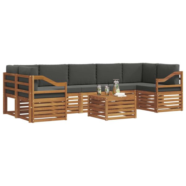 Комплекти дивани с възглавница 8 pcs Натурален и Антрацит