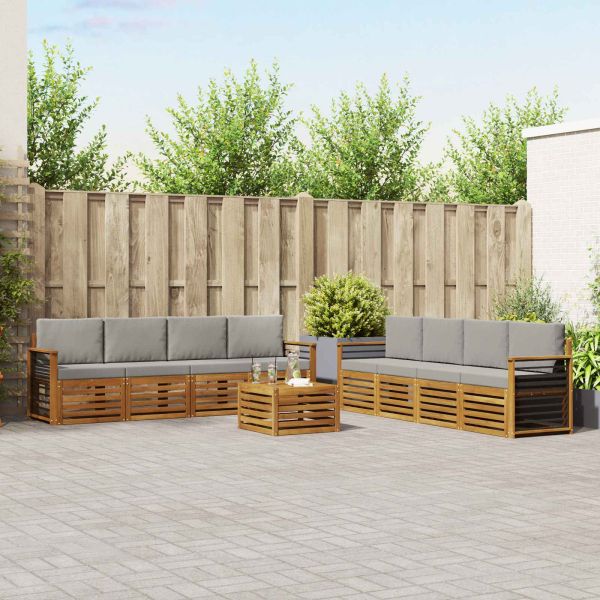 Комплекти дивани с възглавница 9 pcs Естествено и светло сиво