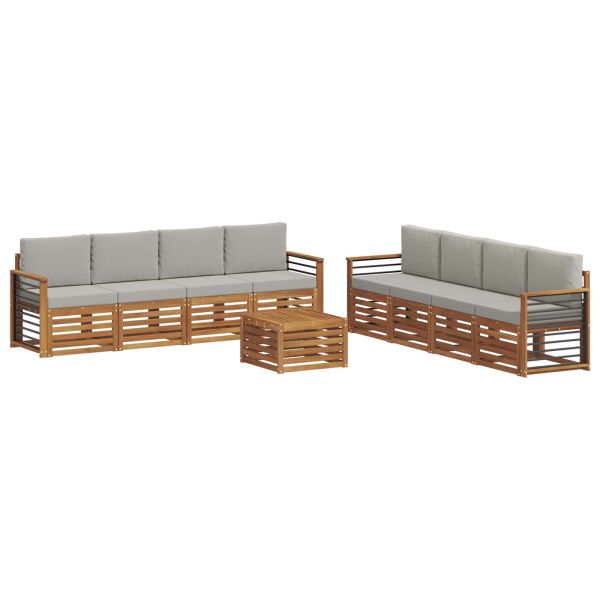 Комплекти дивани с възглавница 9 pcs Естествено и светло сиво