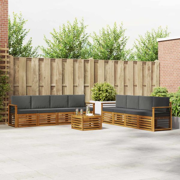 Комплекти дивани с възглавница 9 pcs Натурален и Антрацит