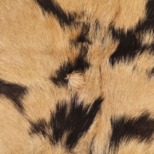 Бар табуретки 2 бр кафяви грубо мангово дърво и естествена кожа