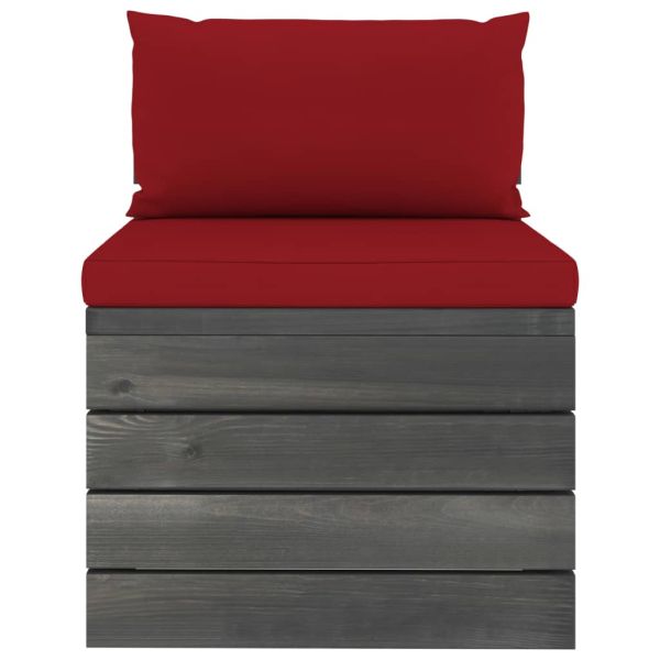 Градински мебели от палети 2 части с възглавници бор масив