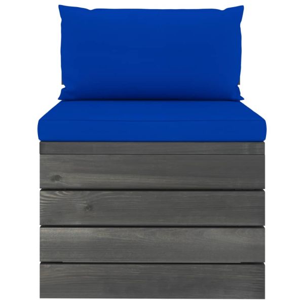 Градински мебели от палети 2 части с възглавници бор масив