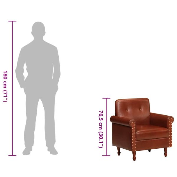 Фотьойл, кафяв, естествена кожа