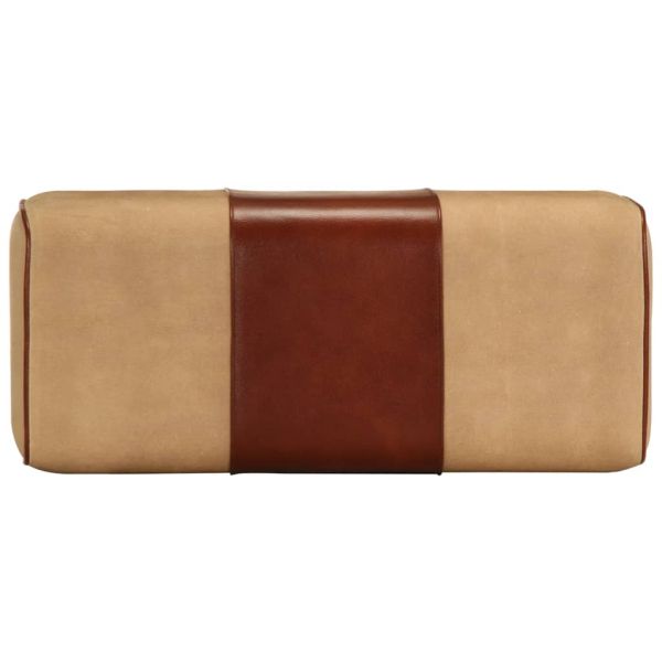 Пейка гимнастическа 58 см кафява естествена кожа и манго масив